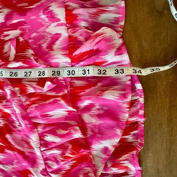 AQUA Colorful Ikat Print Faux Wrap Mini Dress - Size Medium (NWT) - Picture 9 of 11